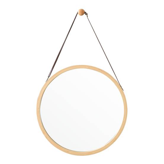 Helloshop26 - Miroir mural avec cadre en bambou 35 cm - Image 3