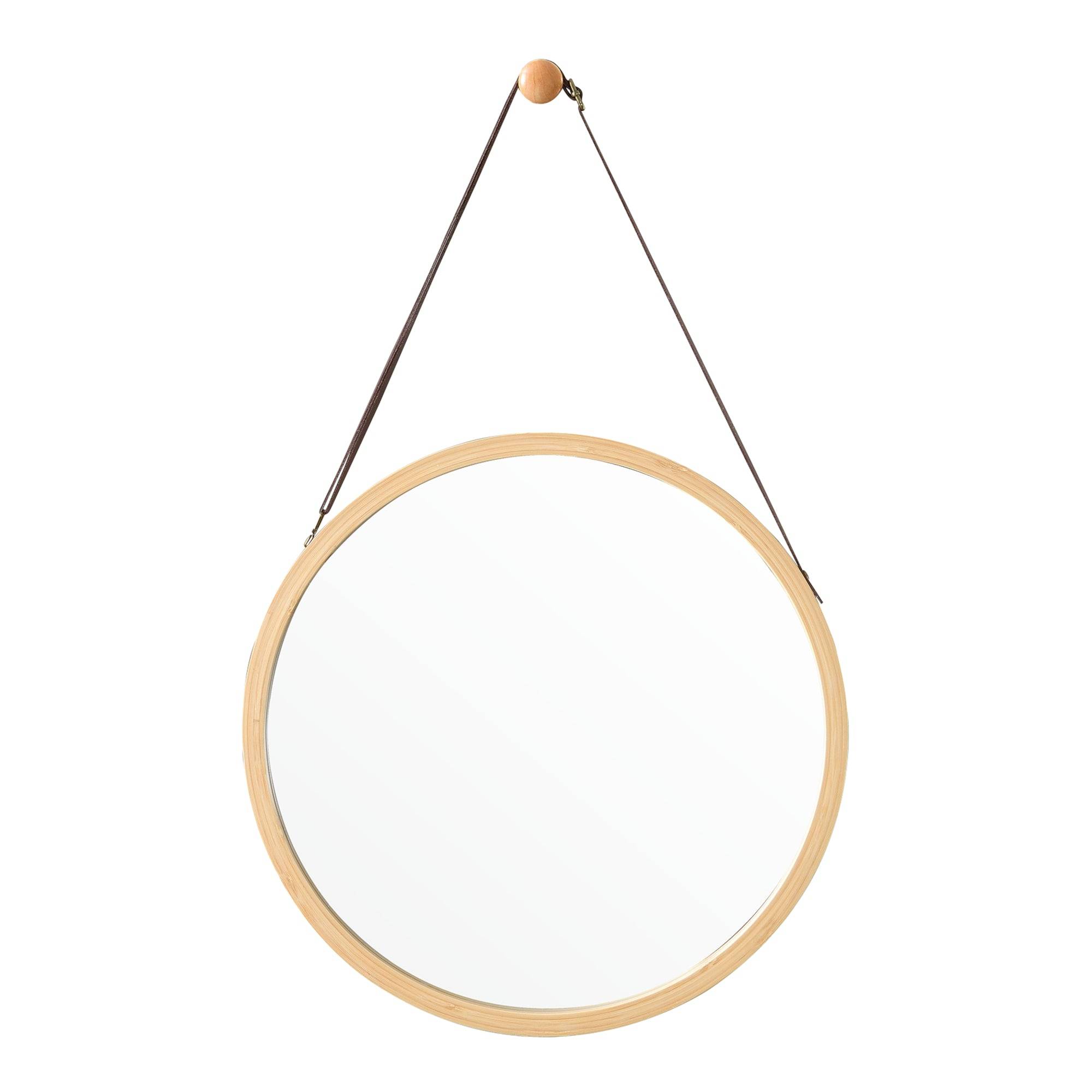 Helloshop26 - Miroir mural avec cadre en bambou 35 cm - Image 3