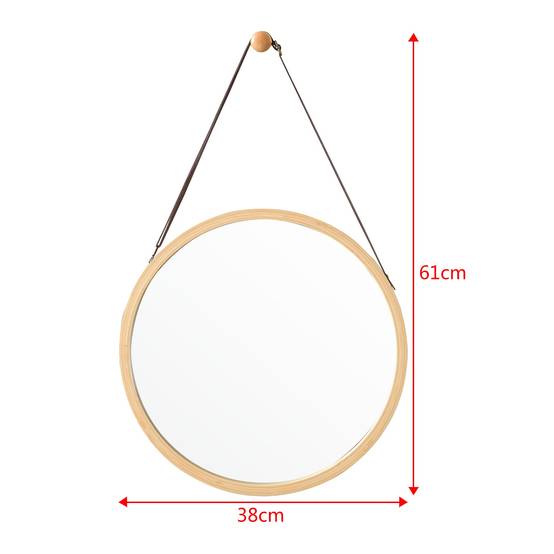 Helloshop26 - Miroir mural avec cadre en bambou 35 cm - Image 2