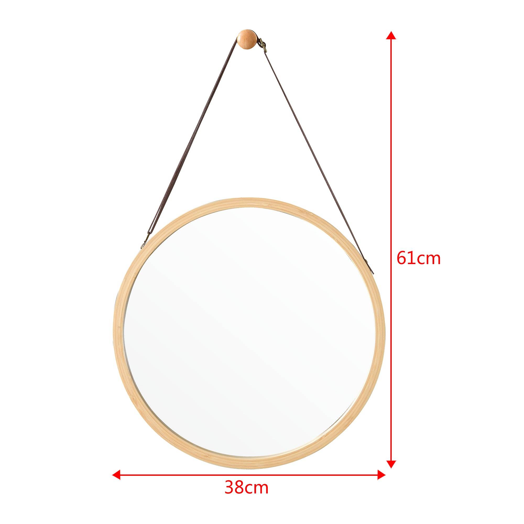 Helloshop26 - Miroir mural avec cadre en bambou 35 cm - Image 2