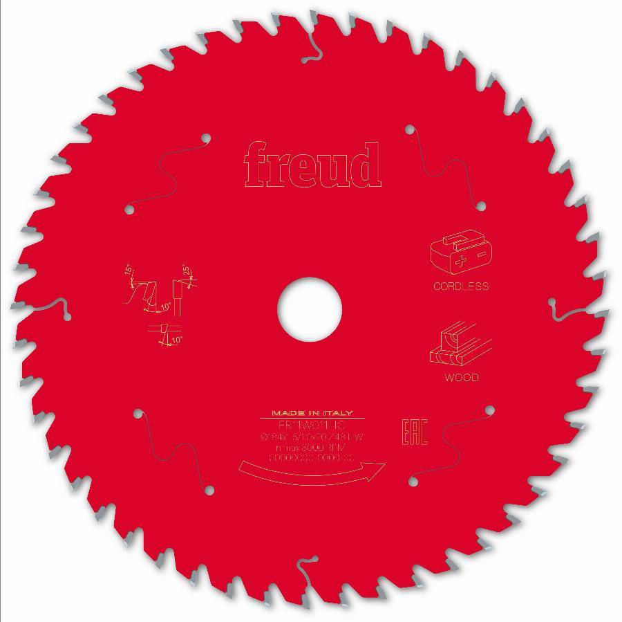 Lame pour scie circulaire portative sans fil FREUD - Ø184 1,55/1 AL20 Z48 BA 10° - F03FS10056 -FR11W011HC - Image 2