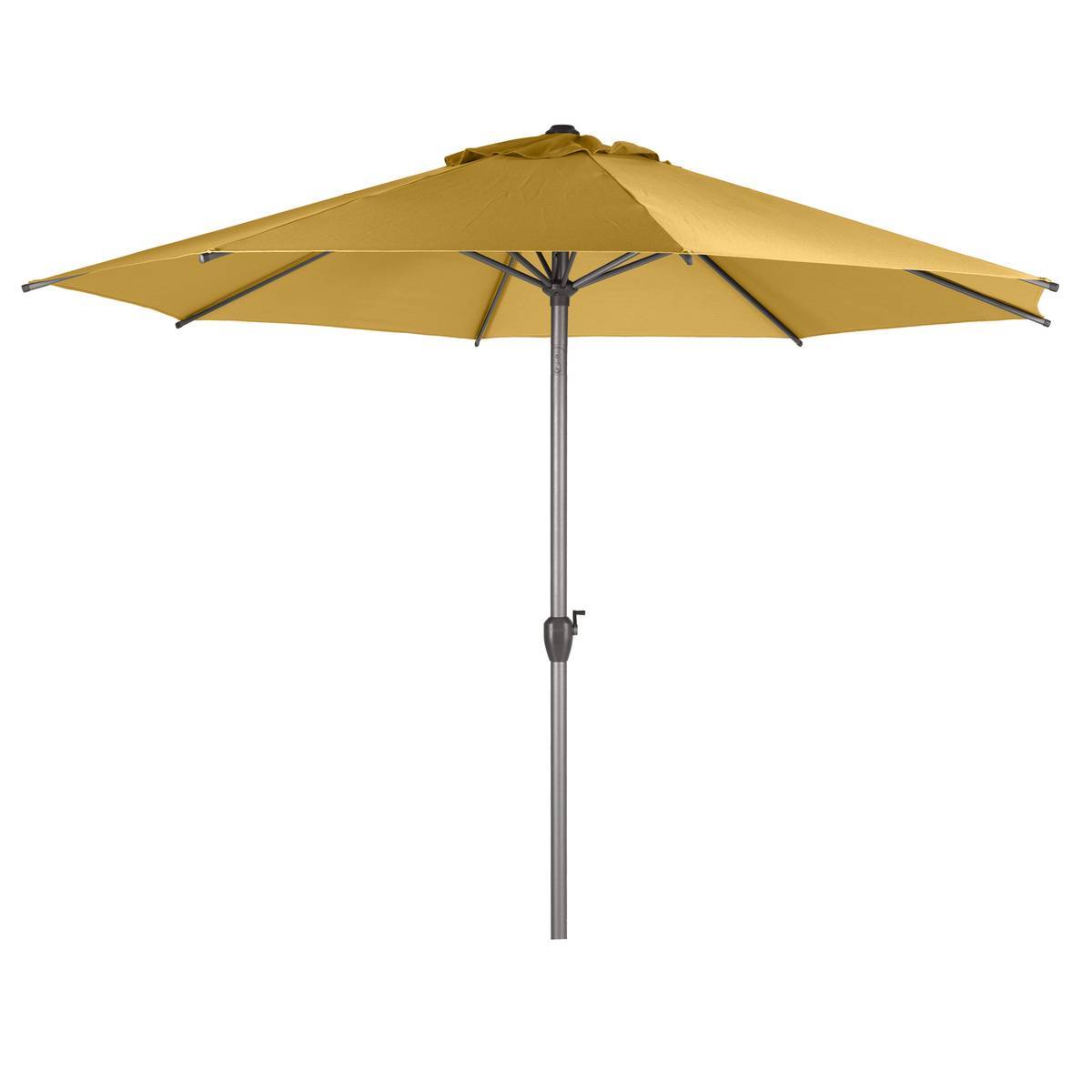 Hesperide - Parasol droit rond "Loompa" jaune moutarde 3m en aluminium Hespéride - Image 1