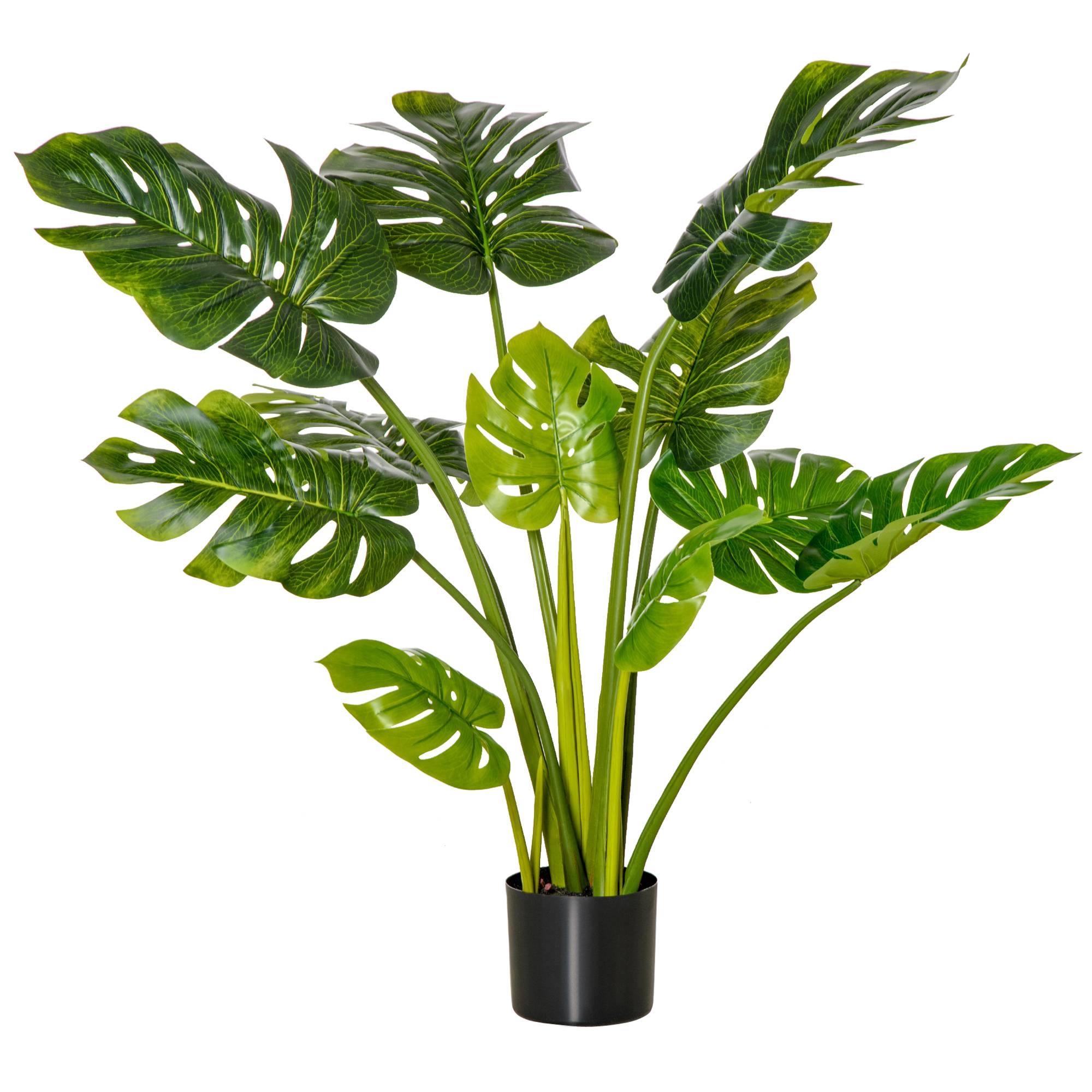 Plantes artificielles Monstera artificielle 110 cm pot plante intérieur décorative bureau pot plastique intérieur extérieur - Image 2