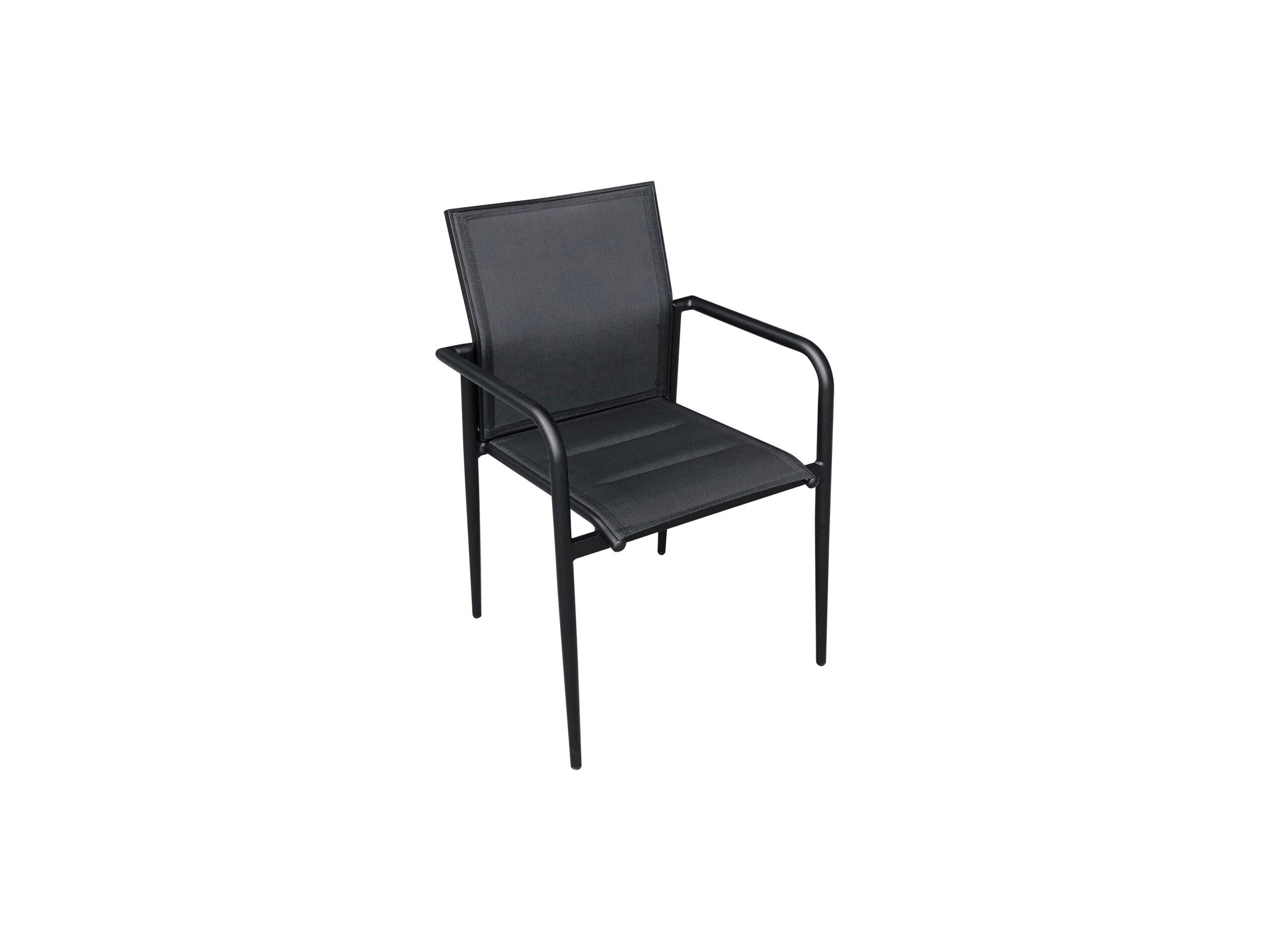 Wilsa Garden - Lot de 2 fauteuils de jardin aluminium noir textilène MODULO - Image 2
