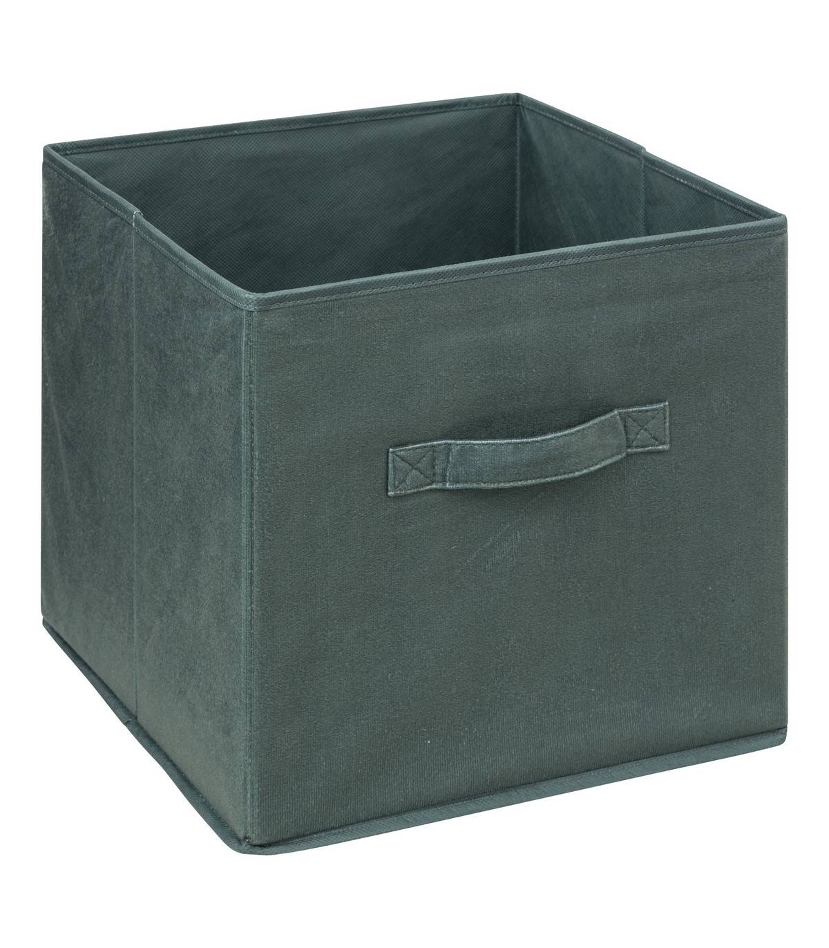 Boîte de Rangement en Velours Vert Kaki 31 x 31 x 31 cm