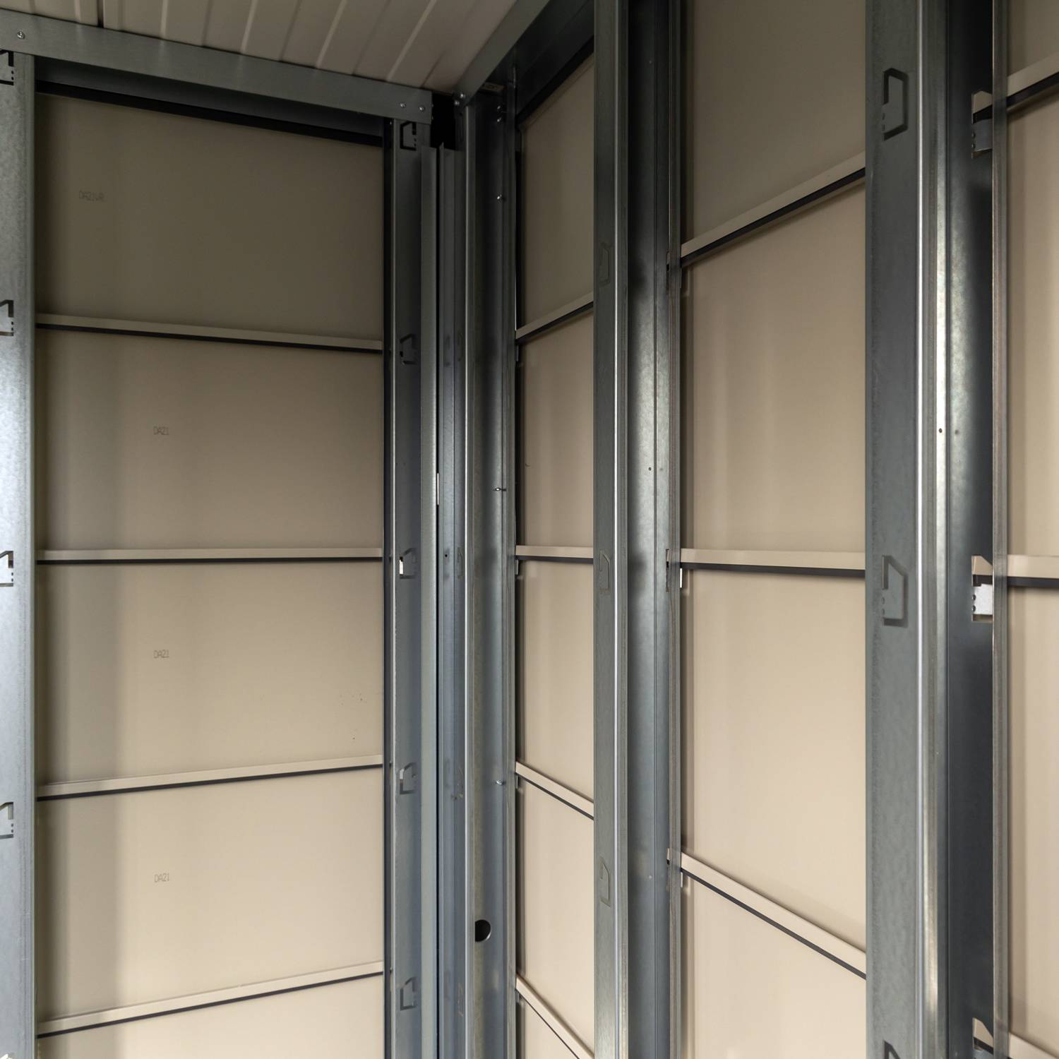 Telluria - Abri de jardin en acier 7,1 m² avec auvent à gauche 4 m² anthracite - TELLURIA 3024 - Image 6