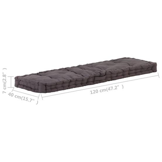 Coussin de sol pour palette Coton Décoratif pour Salon Jardin Anthracite 120x40cm – ComfortXL Outdoor Living - Image 8
