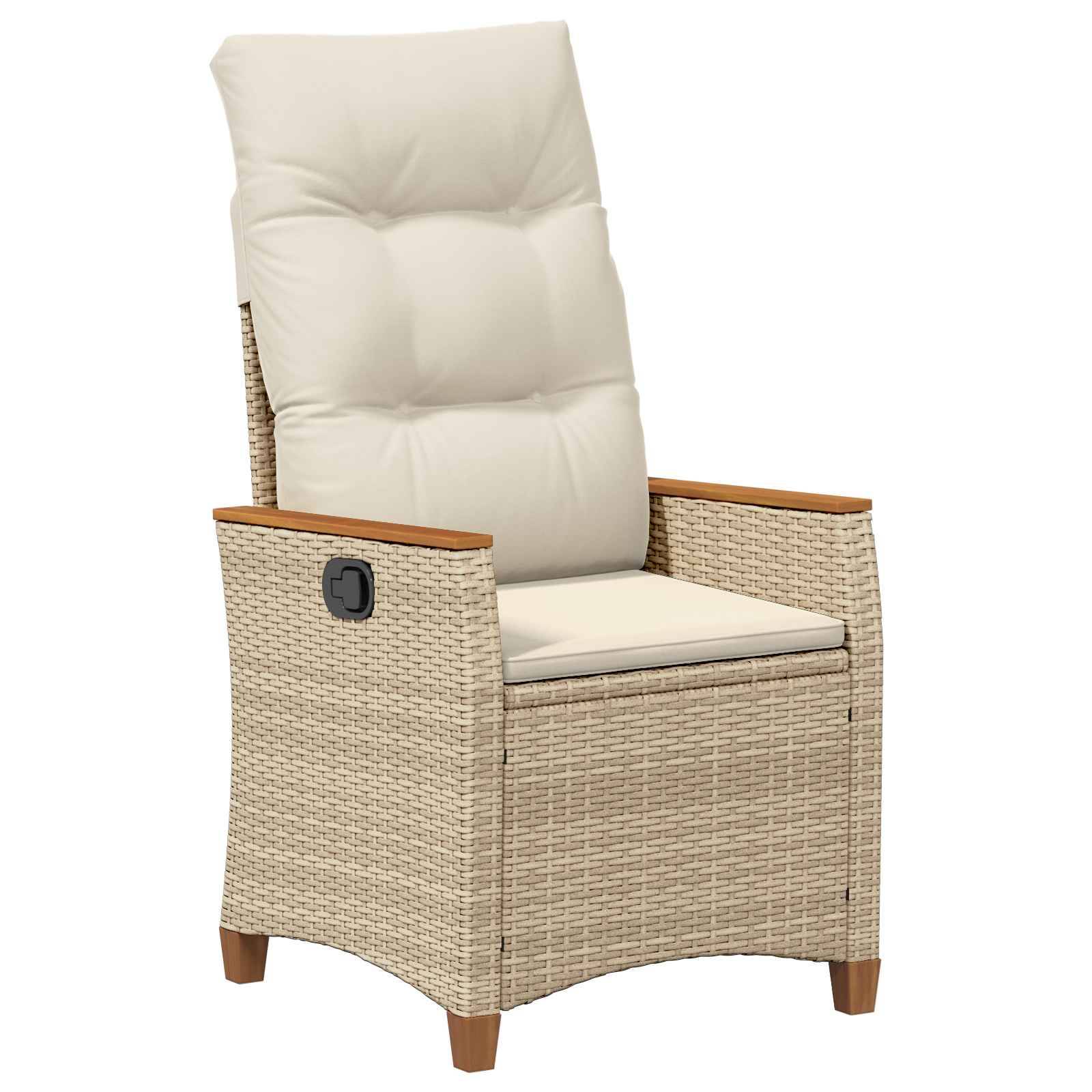 PANGIVO - Chaise de jardin inclinable polyrotin beige et crème 64 x 57.5 x 112 cm - PANGIVO - Image 2