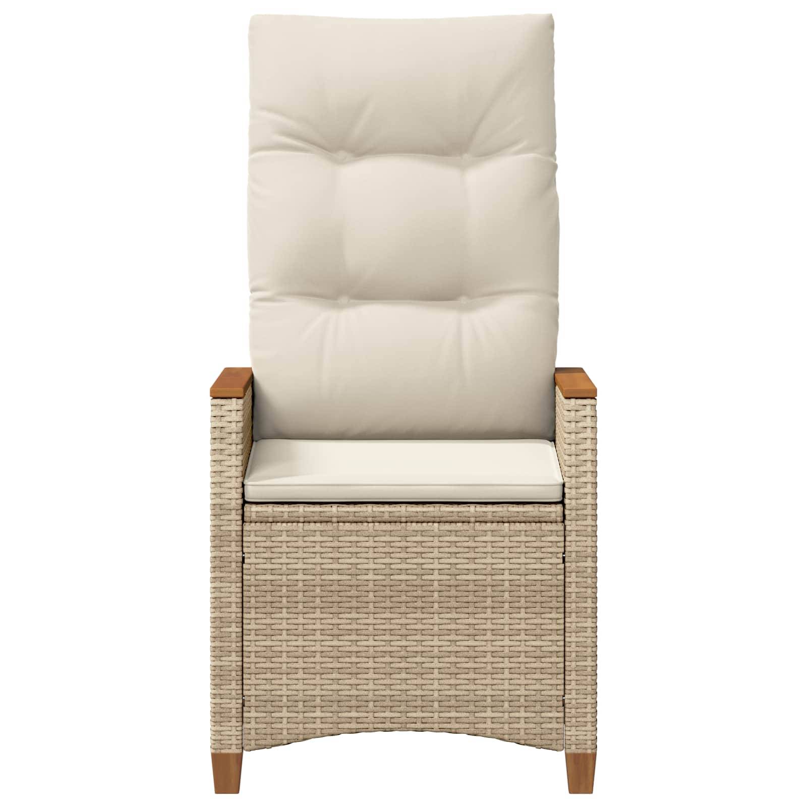 PANGIVO - Chaise de jardin inclinable polyrotin beige et crème 64 x 57.5 x 112 cm - PANGIVO - Image 4