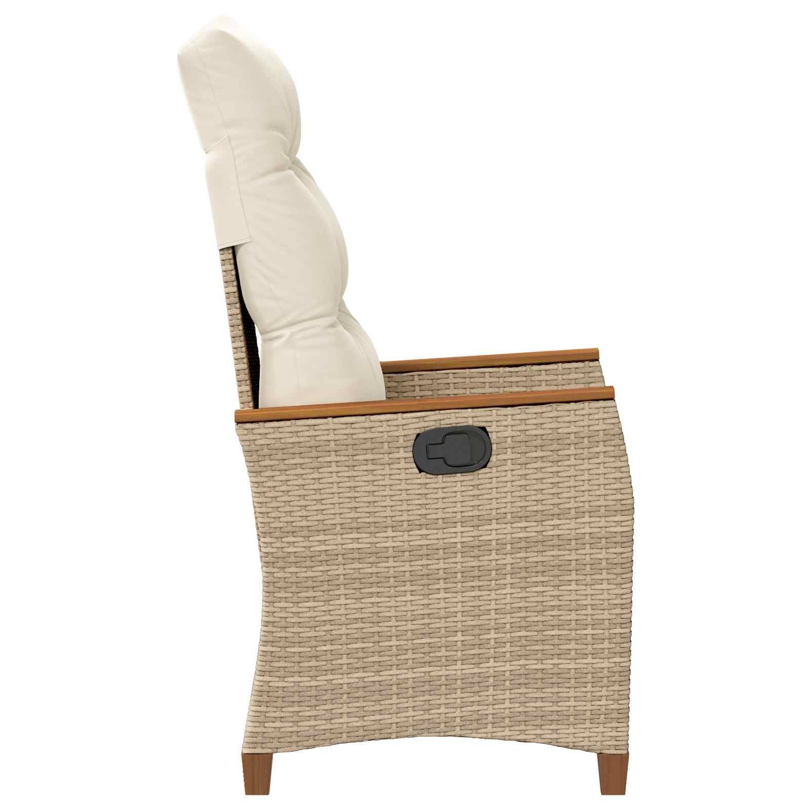 PANGIVO - Chaise de jardin inclinable polyrotin beige et crème 64 x 57.5 x 112 cm - PANGIVO - Image 5