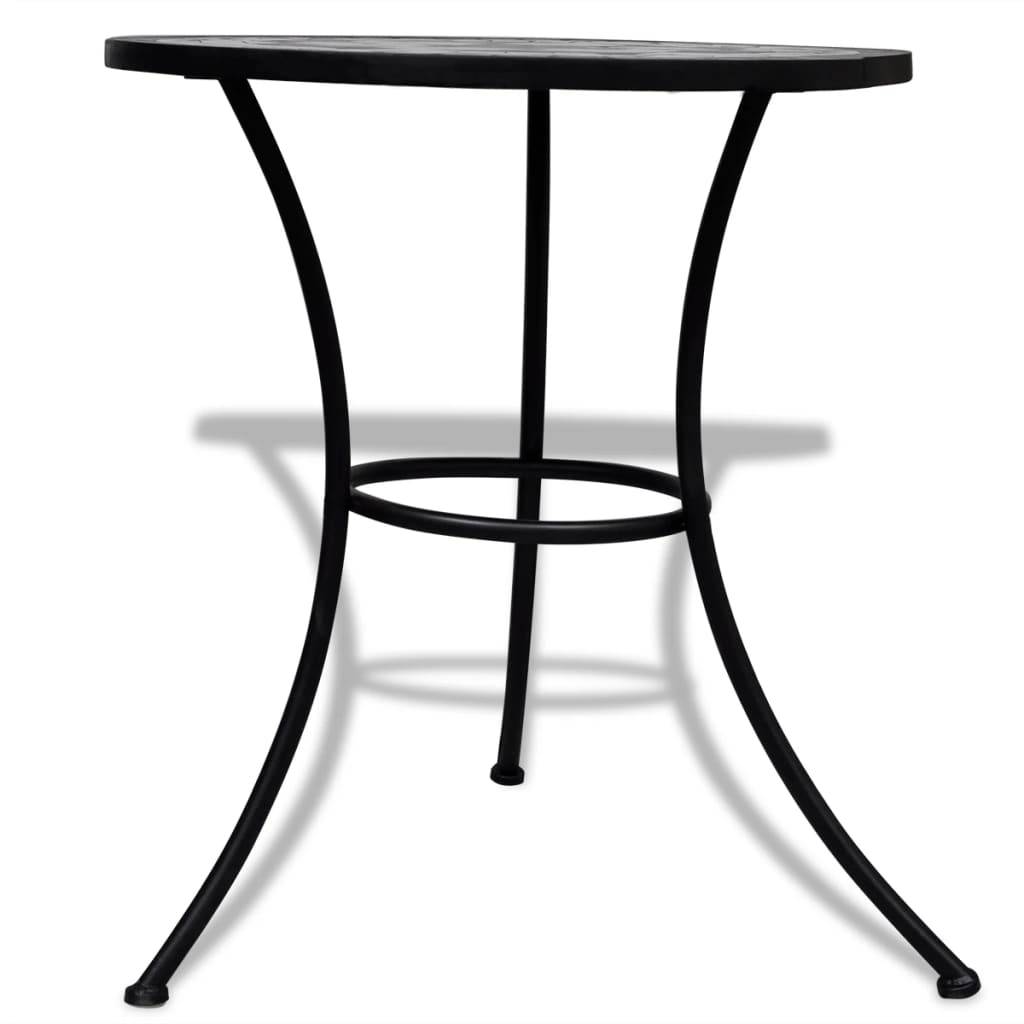 Table de jardin | Table de bistro Noir et blanc 60 cm Mosaïque - Image 3