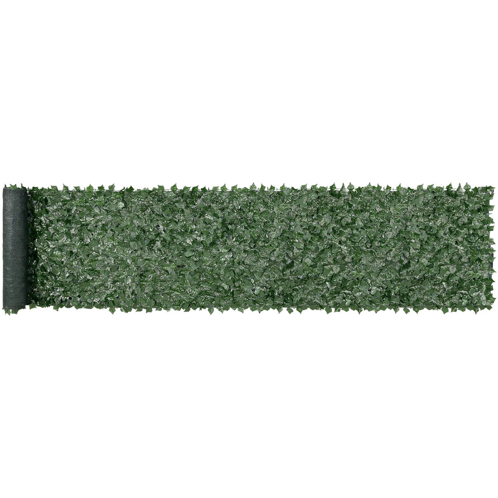 VEVOR Haie artificielle 99x502 cm, brise-vue lierre, tissu maille renforcé. Pour jardin, balcon, terrasse. - Image 1