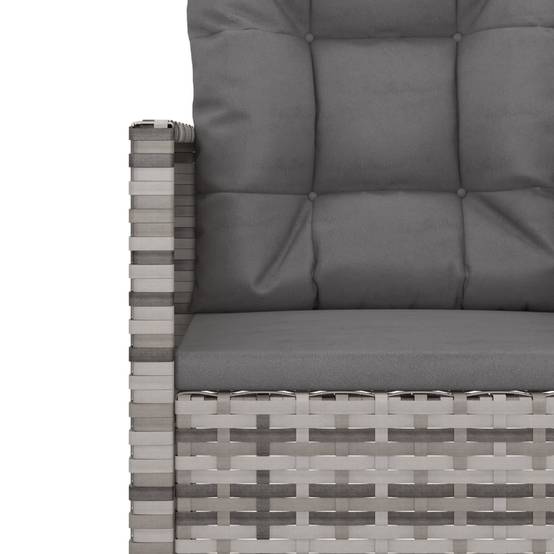Fauteuil de jardin - Chaise de jardin - Fauteuil d'extérieur avec coussins Gris Résine tressée - MEUBLE PRO - Image 7