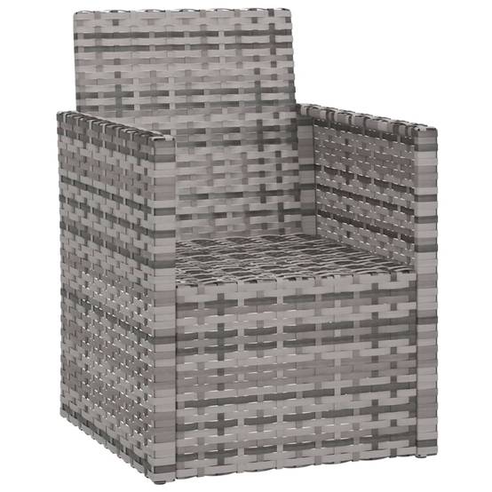 Fauteuil de jardin - Chaise de jardin - Fauteuil d'extérieur avec coussins Gris Résine tressée - MEUBLE PRO - Image 3