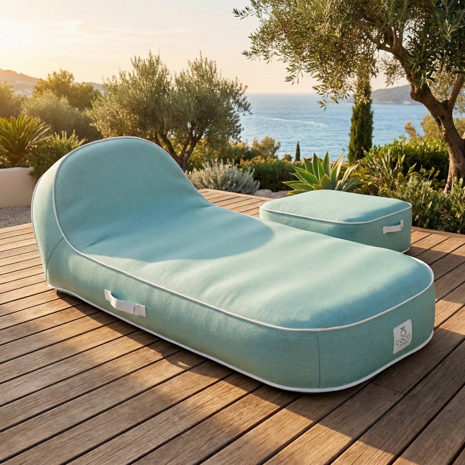Coco Lounge - Coco Lounge Transat gonflable PALMA Collection Soge - vert d'eau - Image 3