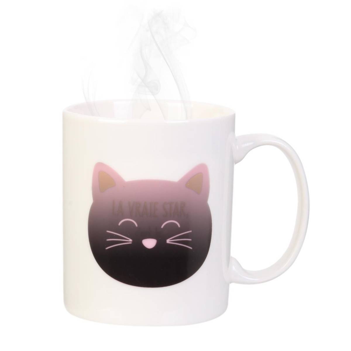 The Concept Factory - Mug Magique en Céramique "Chat" 35cl Blanc - Image 2