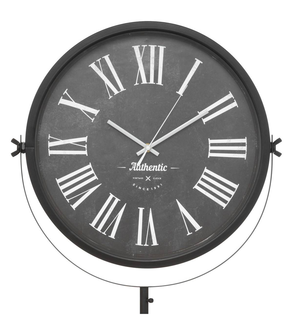 Horloge à poser sur trépied en bois et métal effet vieilli H 150 cm - Image 2