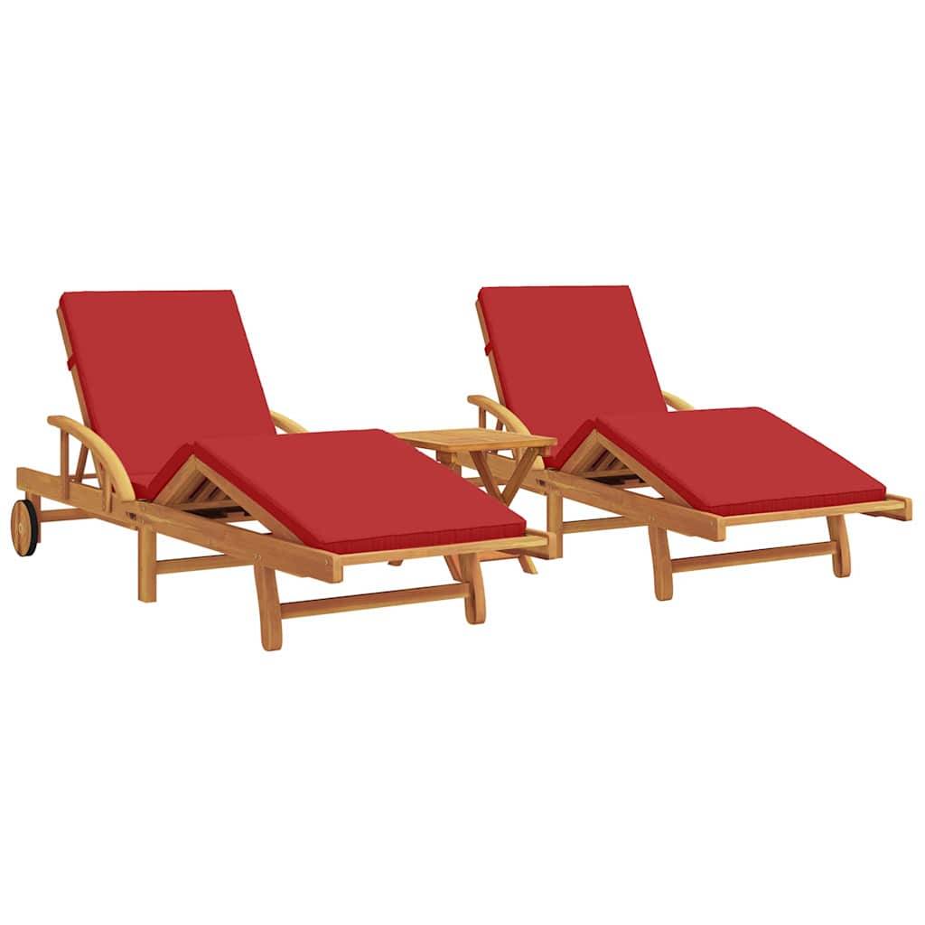 PANGIVO - Transat bois acacia massif rouge 40 x 40 x 40 cm - PANGIVO - Image 2