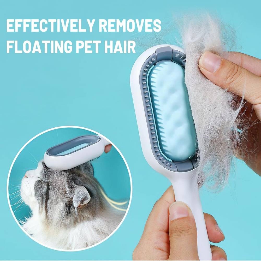 Brosse à vapeur-Brosse 4-en-1 pour chien et chat avec réservoir d'eau - Autonettoyante - Living123 - Image 7