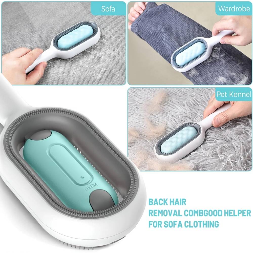 Brosse à vapeur-Brosse 4-en-1 pour chien et chat avec réservoir d'eau - Autonettoyante - Living123 - Image 5