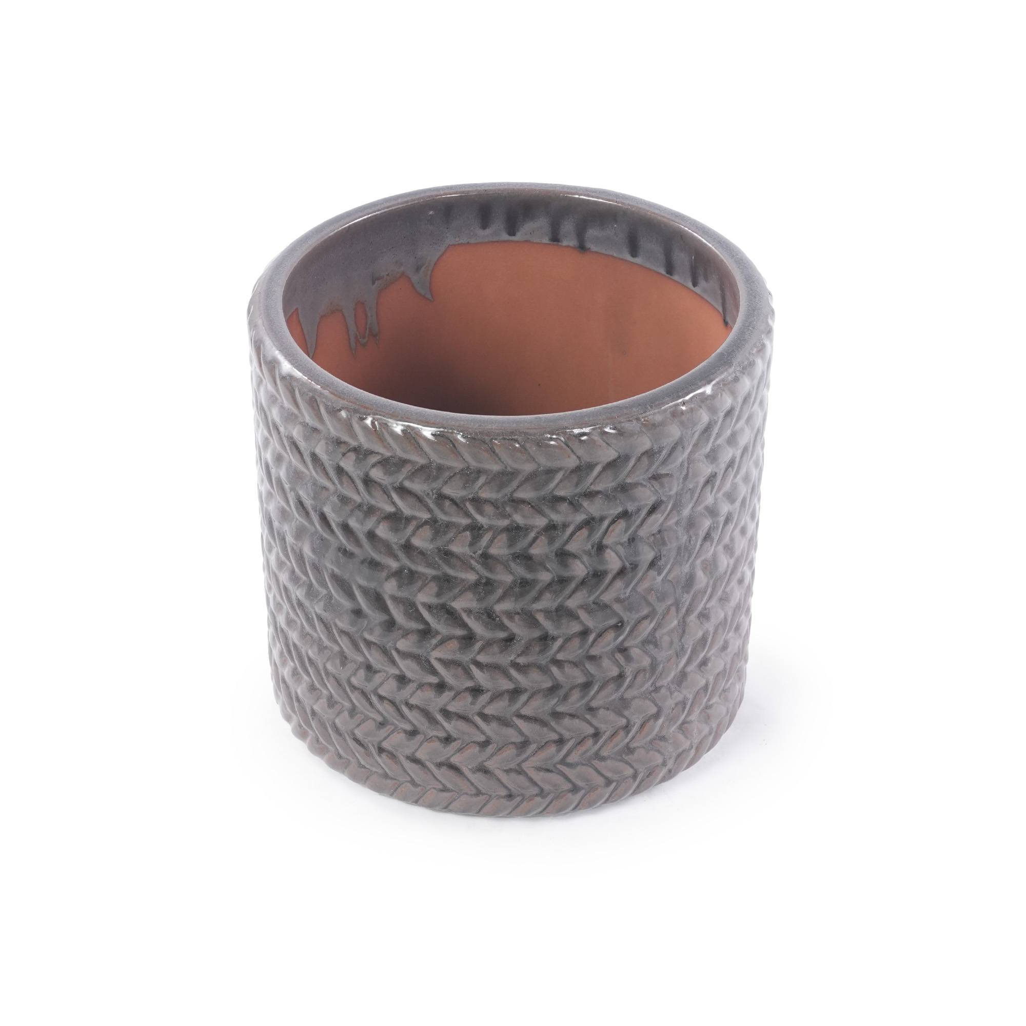 ComfortXL - Set 4 pots de fleurs céramique gris Ø37/31/24,5/17,5 cm intérieur extérieur drainage - ComfortXL Outdoor Living - Image 5