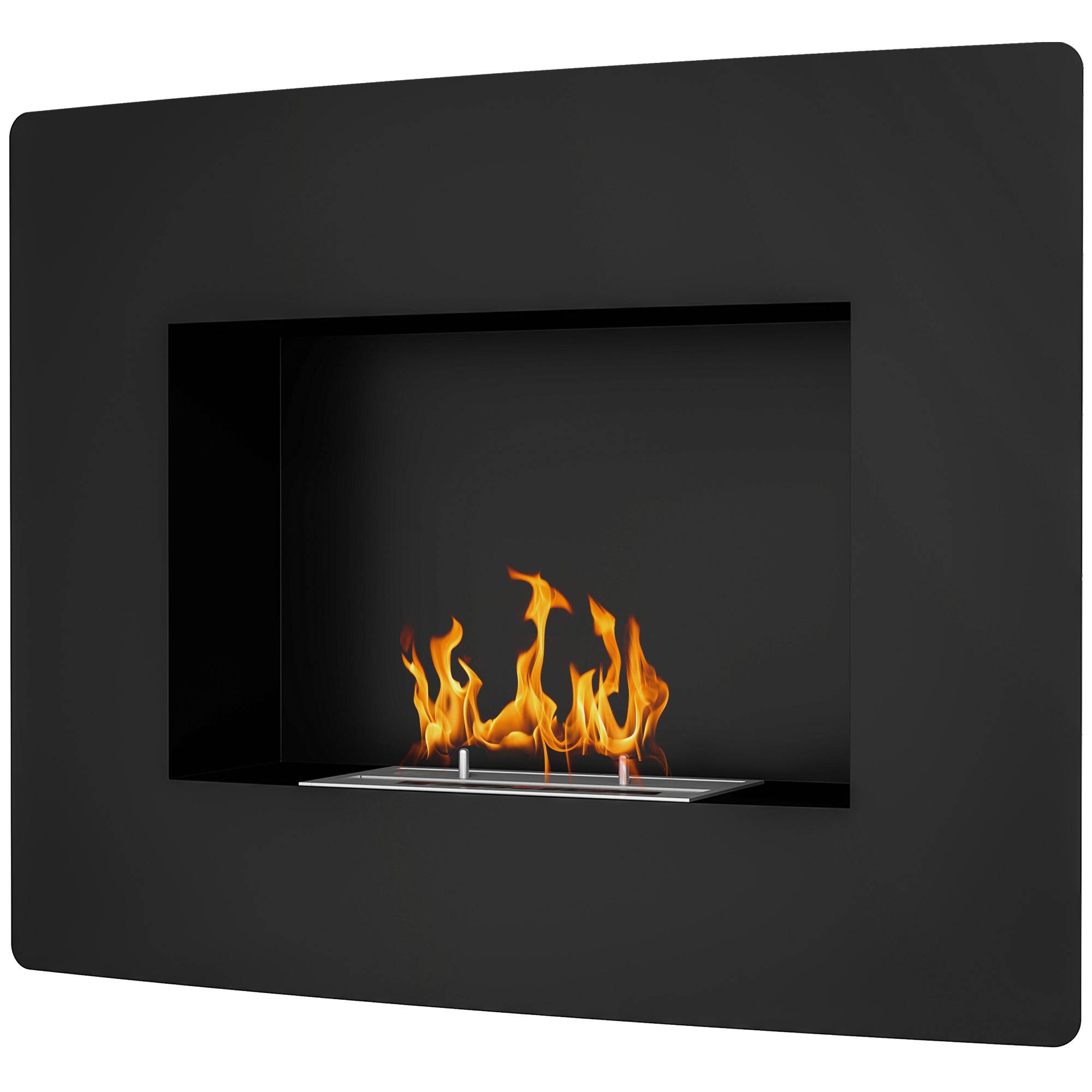 Cheminée bioéthanol murale réservoir 0,9 L combustion 3,3H intérieur 15-20 m² 66x16x52 cm noir - Image 2