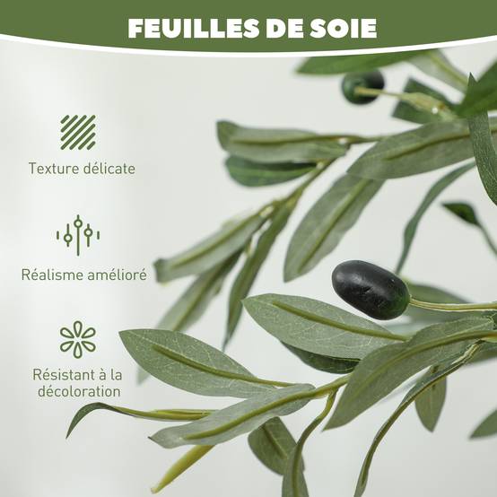 Olivier artificiel 150 cm plante artificielle intérieur, fausse plante décoration pour maison, bureau, salon, chambre - Image 7