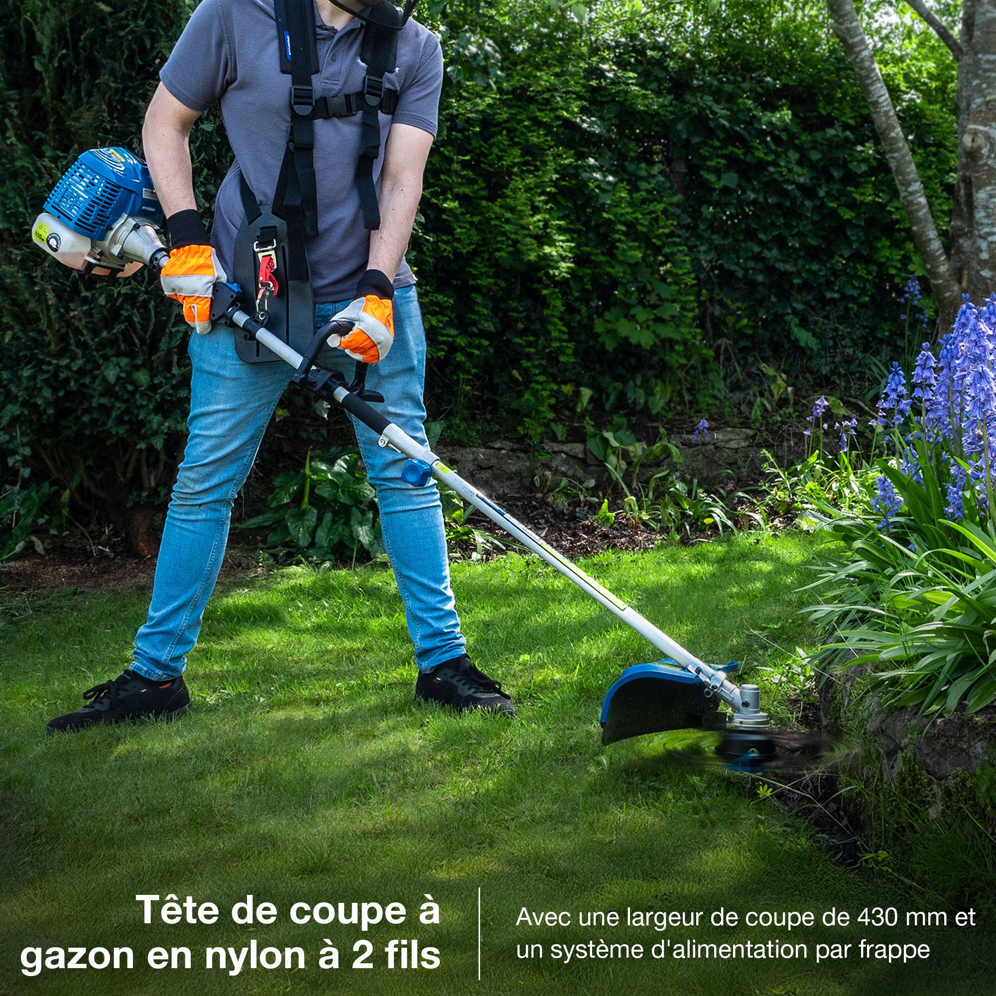 Outil Multifonction Thermique 5 en 1 56 cm3 - Débroussailleuse, Coupe-Bordures, Taille-Haie, Élagueuse sur Perche HYMT5600X Hyundai - Image 2