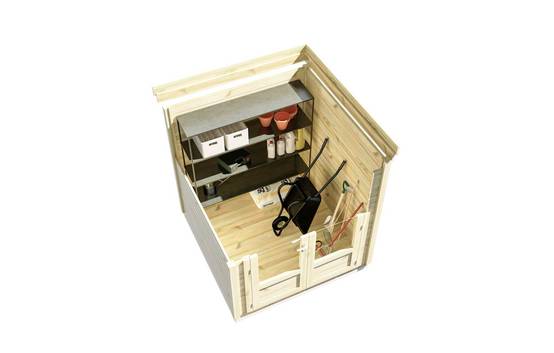 Sans Marque - ABRI DE JARDIN bois autoclave 27mm - 2,14x2,14m / 5m2 - Bac acier - Plancher bois - Image 5