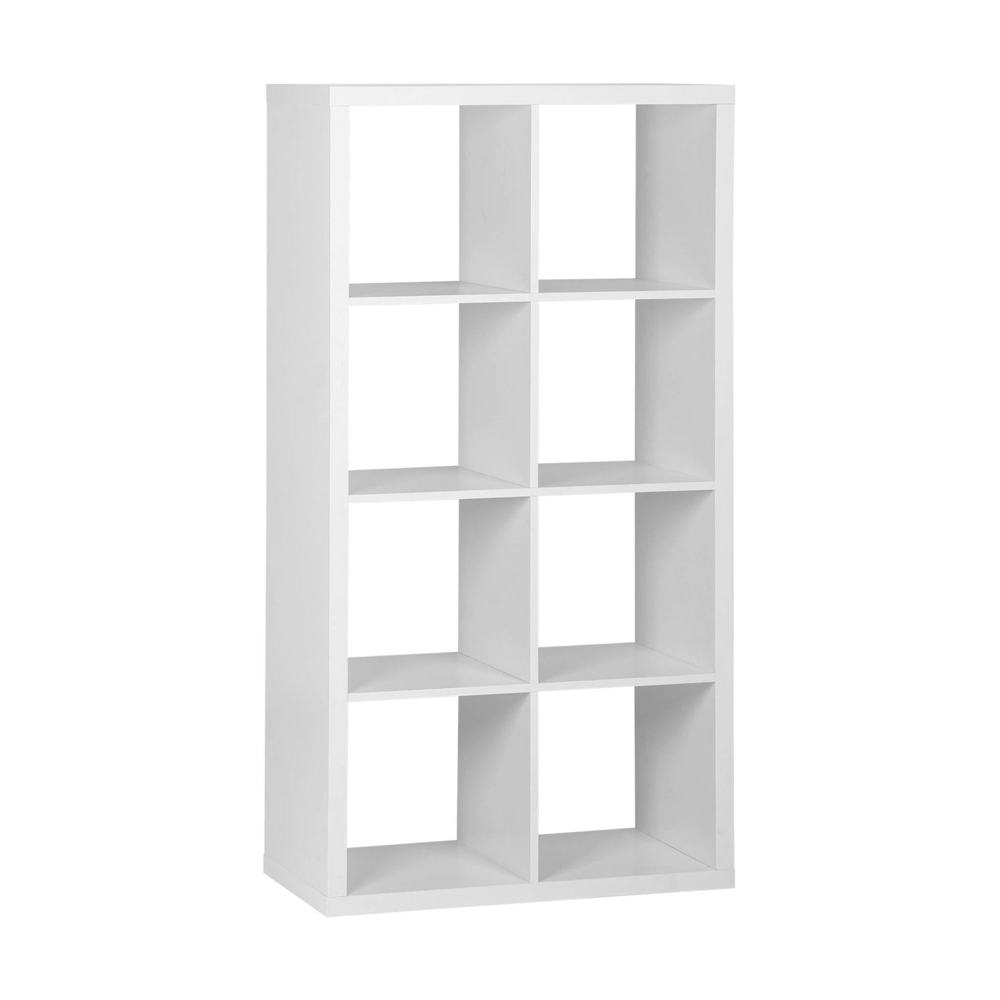 sweeek - Etagère bibliothèque 4 niveaux 8 compartiments. casiers. effet bois blanc. L 76 x P 39 x H 146cm | sweeek - Image 2