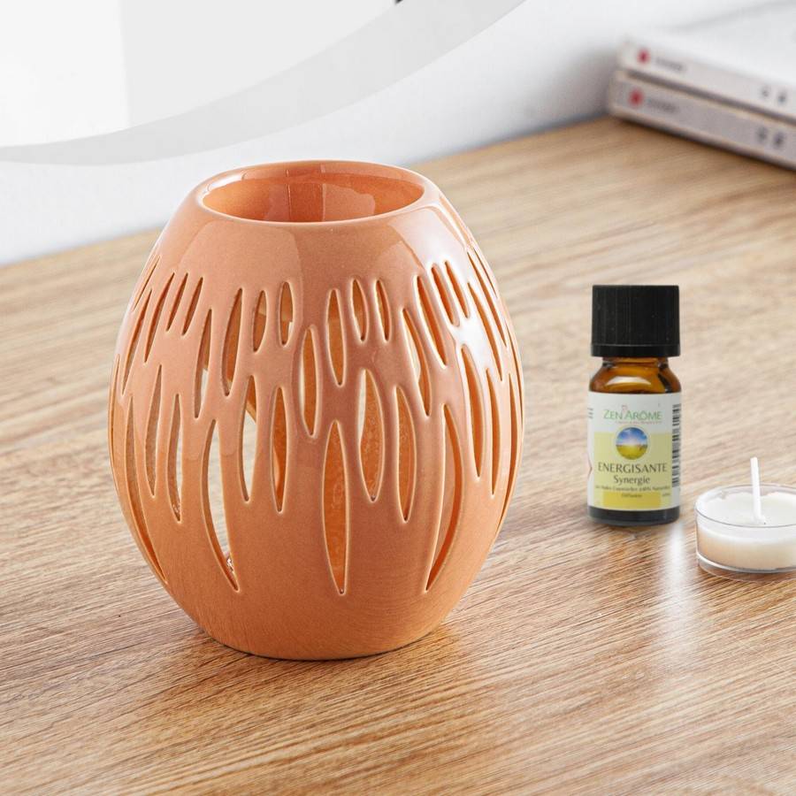 Brûle-Parfum Céramy Ovali Terracotta 45 ml - Atmosphère Parfumée - Artisanat à la Mode - Déco Cadeau Minimaliste - H 12,5 cm - Image 8