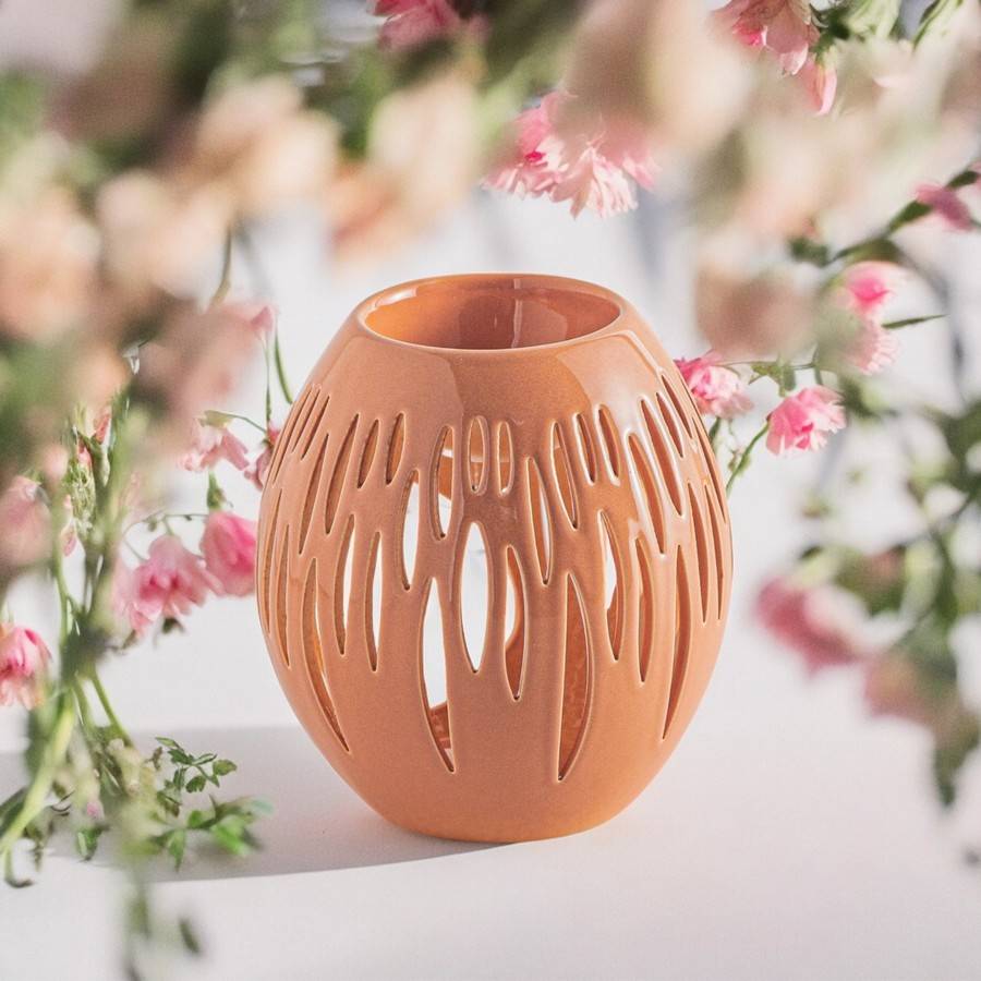 Brûle-Parfum Céramy Ovali Terracotta 45 ml - Atmosphère Parfumée - Artisanat à la Mode - Déco Cadeau Minimaliste - H 12,5 cm - Image 1