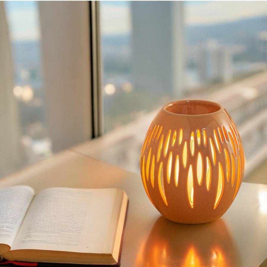 Brûle-Parfum Céramy Ovali Terracotta 45 ml - Atmosphère Parfumée - Artisanat à la Mode - Déco Cadeau Minimaliste - H 12,5 cm - Image 2