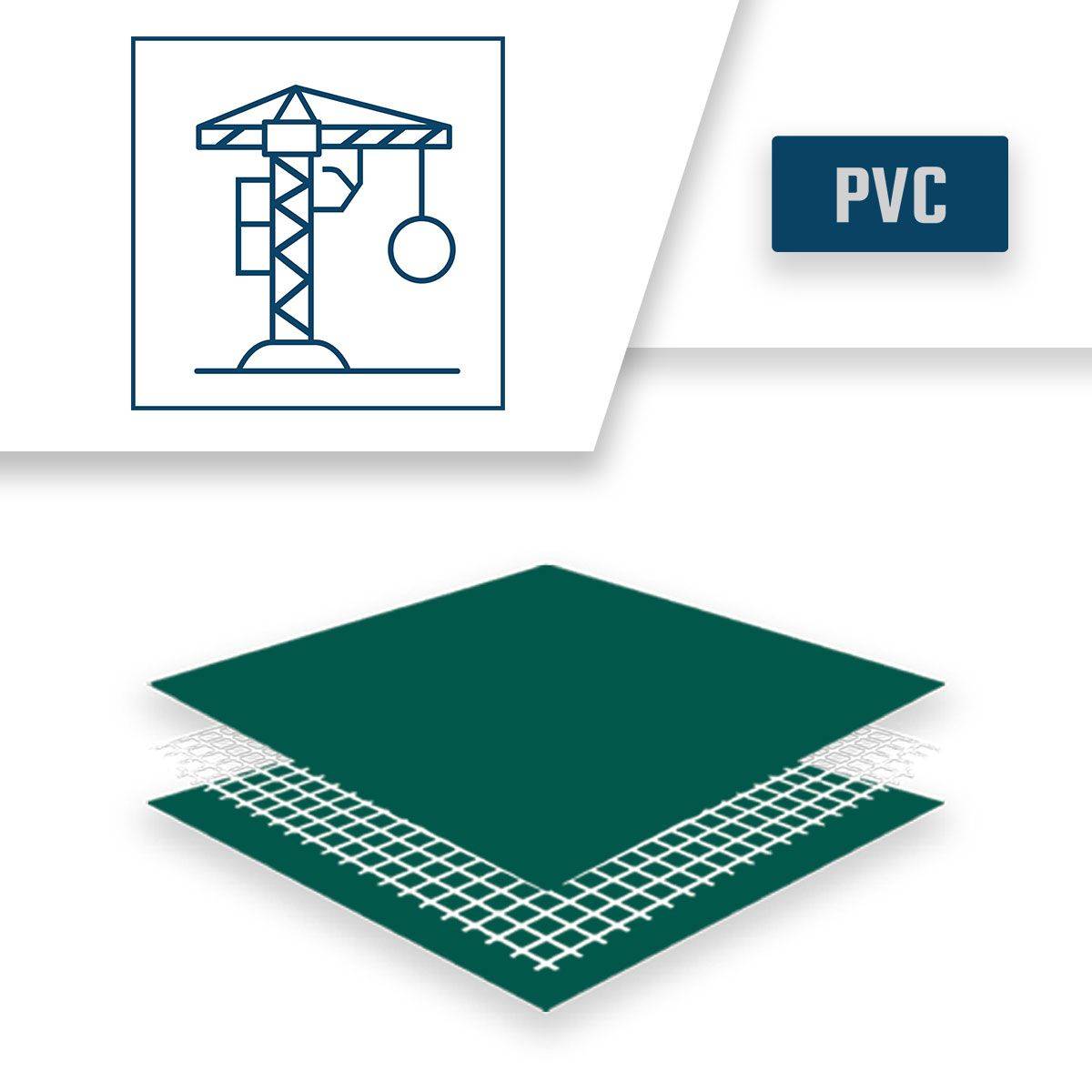 Bâche de Chantier 3x5 m XP640CH Verte - Garantie 10 ans - Bâche de protection étanche pour Travaux - Made in France TECPLAST - Image 4