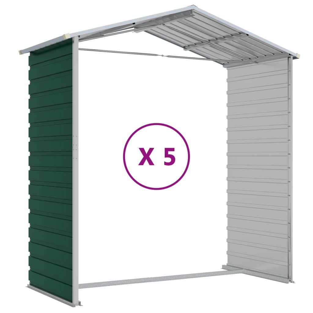 Abri de jardin acier galvanisé vert 191 x 470 x 198 cm - PANGIVO - Image 9