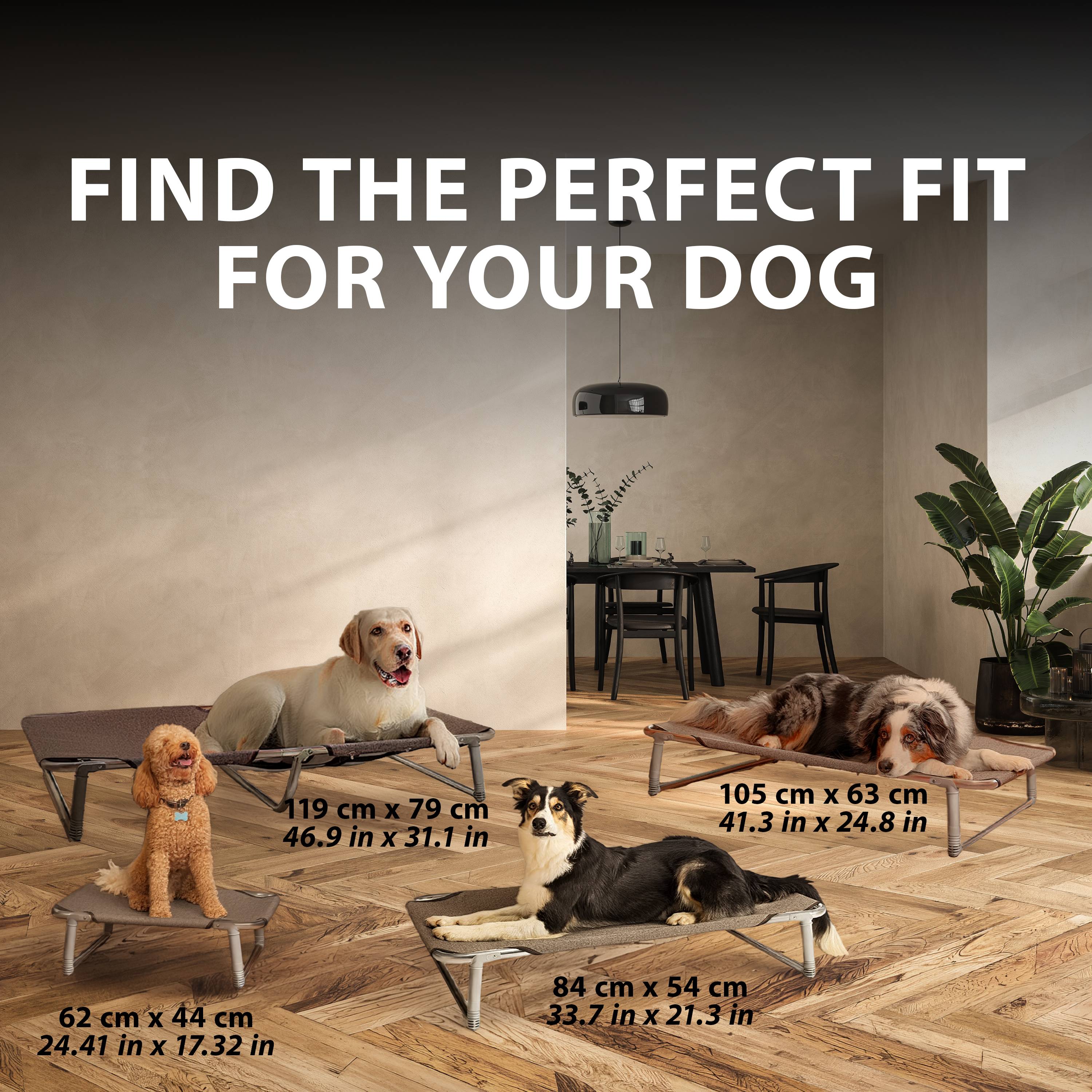 Ferplast - Ferplast Lit pliable pour chiens DREAM 100, avec structure solide en aluminium avec élastiques renforcés, toile en tissu, 105 x 63 x h 18 cm Taupe - Image 3