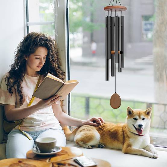 Carillon éolien 81 Cm Carillon éolien Profond 81,3 Cm – 6 Tubes En Aluminium Anodisé, Disque Bois D'hévéa – Déco Extérieure, Son Mélodieux – Idéal Cadeau (Fête Des Mères, Deuil, Etc Carillon éolien 81 Cm Carillon éolien Profond 81,3 Cm – 6 Tubes En Aluminium Anodisé, Disque Bois D'hévéa – Déco Extérieure, Son Mélodieux – Idéal Cadeau (Fête Des Mères, Deuil, Etc