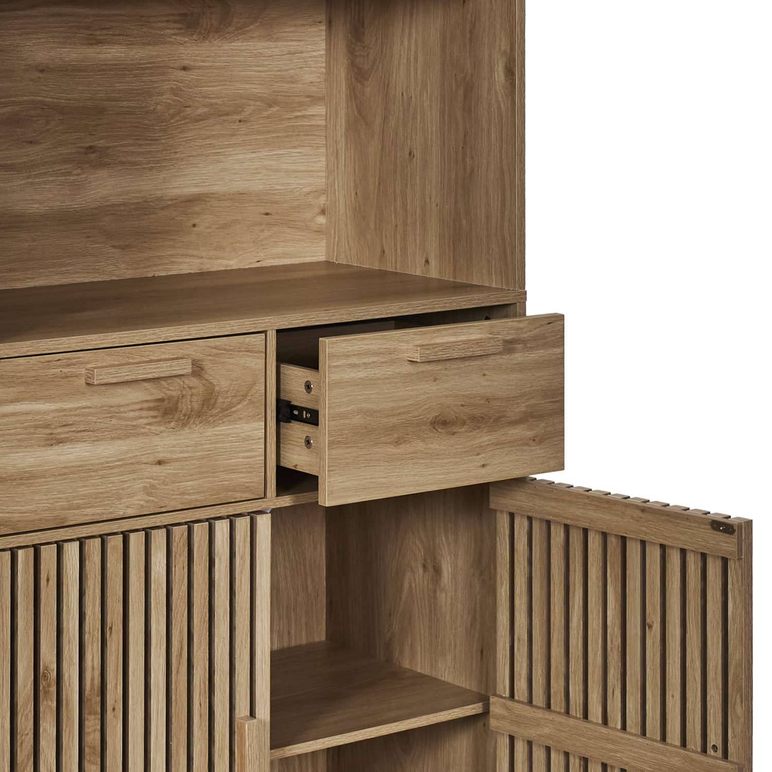 The Home Deco Factory - Buffet de cuisine 4 portes 2 tiroirs Saulk en bois - Marron - The Home Deco Factory - Image 6
