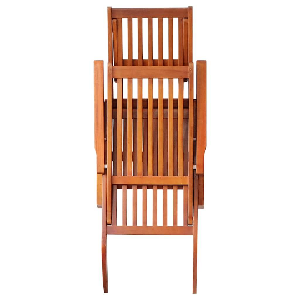 Chaise longue | Transat | Bain de soleil d'extérieur repose-pied et coussin Acacia solide - Image 4