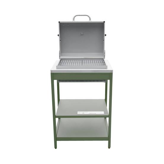 sweeek - Barbecue grill charbon de bois vert Naxos grille chromée 2 étagères | sweeek - Image 7