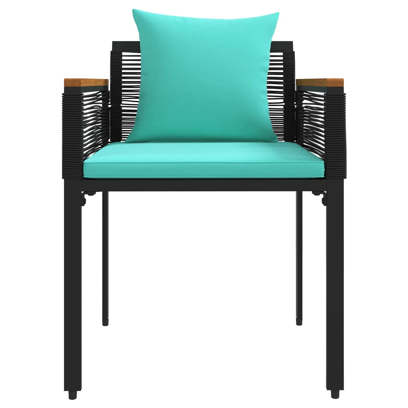 Ensemble de meubles d'extérieur 3 pcs | Mobilier d'extérieur Noir et turquoise Maison Chic - Image 7