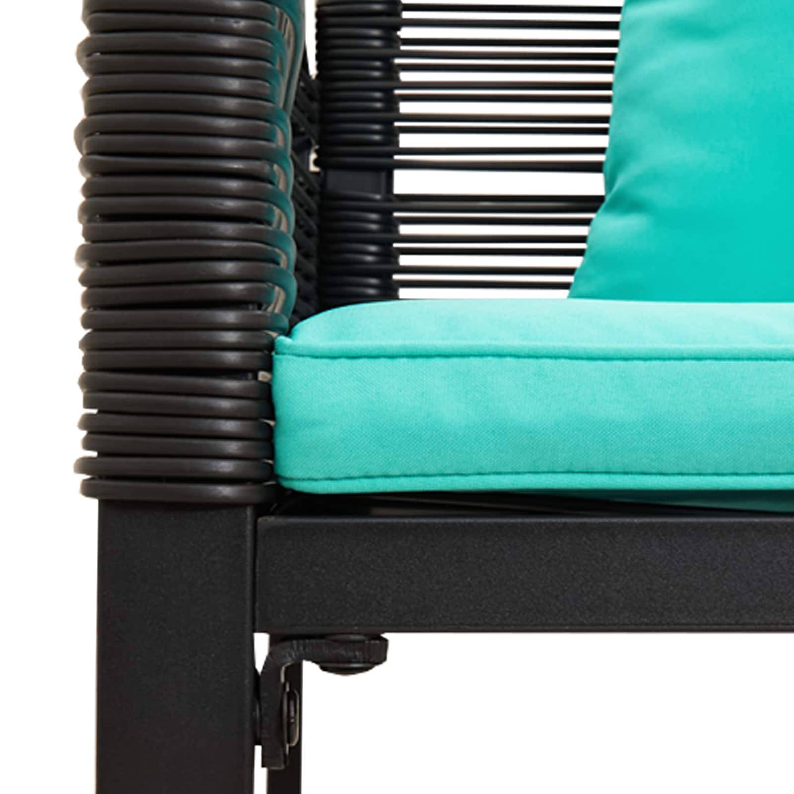 Ensemble de meubles d'extérieur 3 pcs | Mobilier d'extérieur Noir et turquoise Maison Chic - Image 8