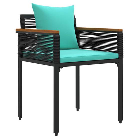 Ensemble de meubles d'extérieur 3 pcs | Mobilier d'extérieur Noir et turquoise Maison Chic - Image 5