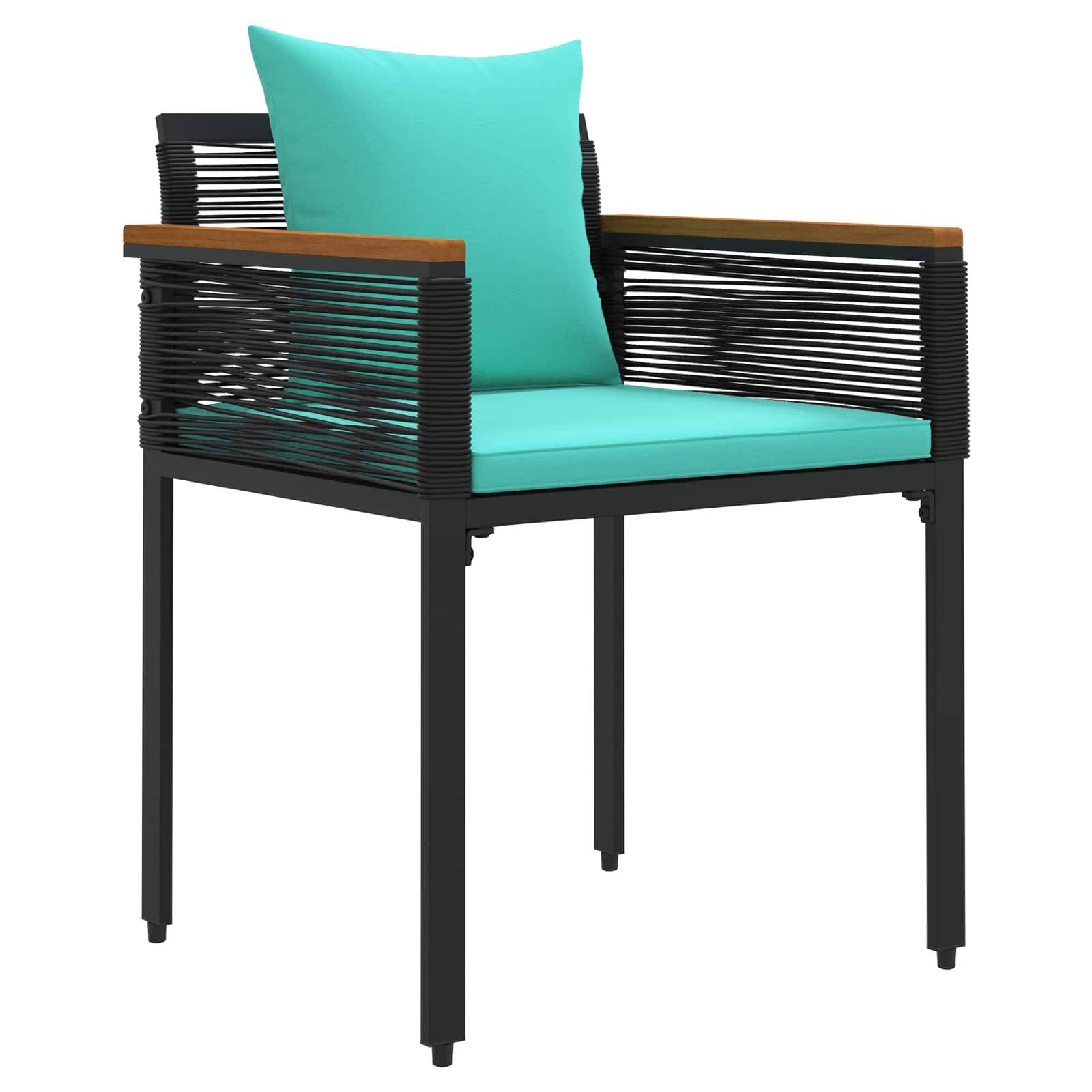 Ensemble de meubles d'extérieur 3 pcs | Mobilier d'extérieur Noir et turquoise Maison Chic - Image 5