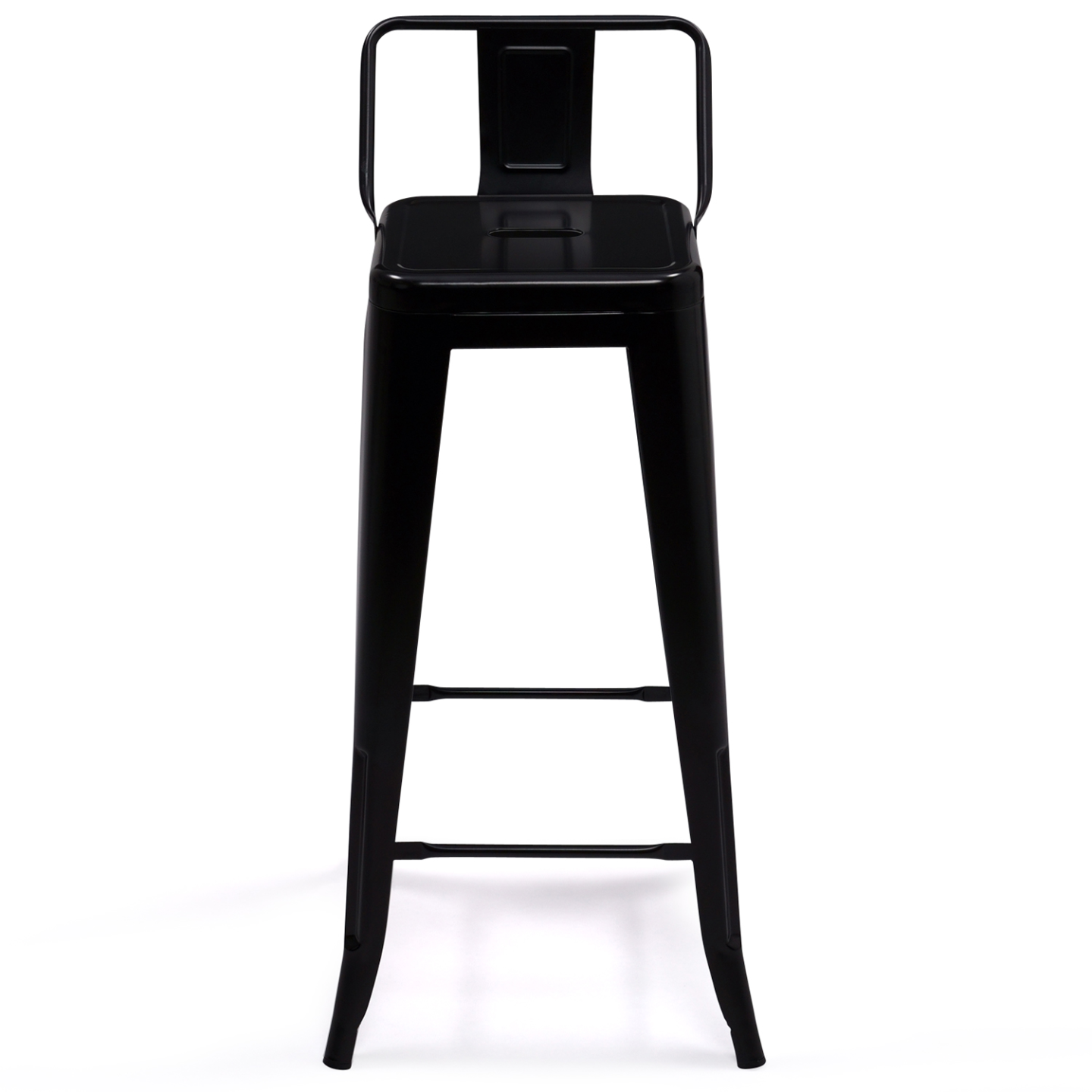Lot de 4 tabourets de bar LENY métal noir mat et dossier aspect brut factory - Image 3