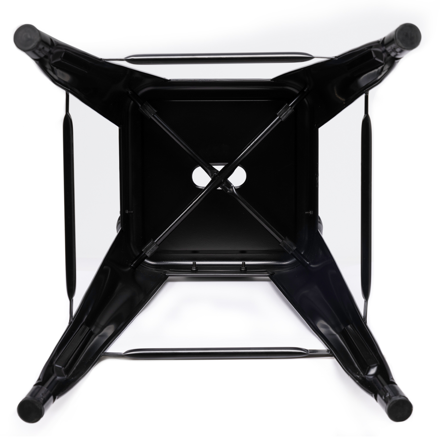 Lot de 4 tabourets de bar LENY métal noir mat et dossier aspect brut factory - Image 8
