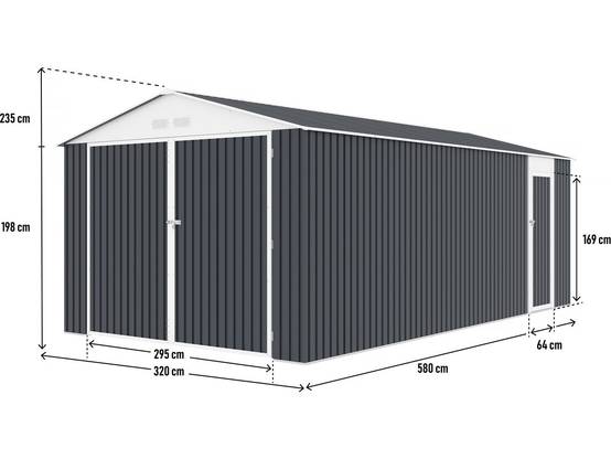 Garage En Métal "houston" 18,56m² - Anthracite -habitat Et Jardin - Image 3