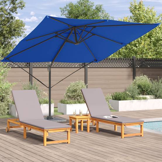 Parasol de patio - Parasol d'extérieur Bleu azur Aluminium, Polyester 3m - Image 4