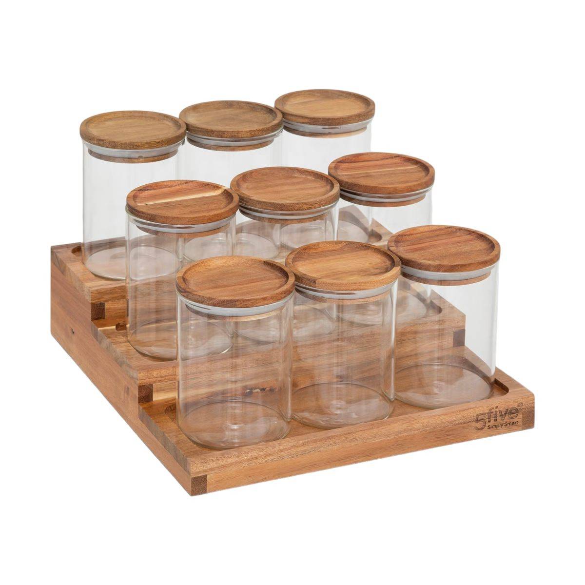 Présentoir à Épices 9 Pots "Harmony" 24cm Marron - Image 1