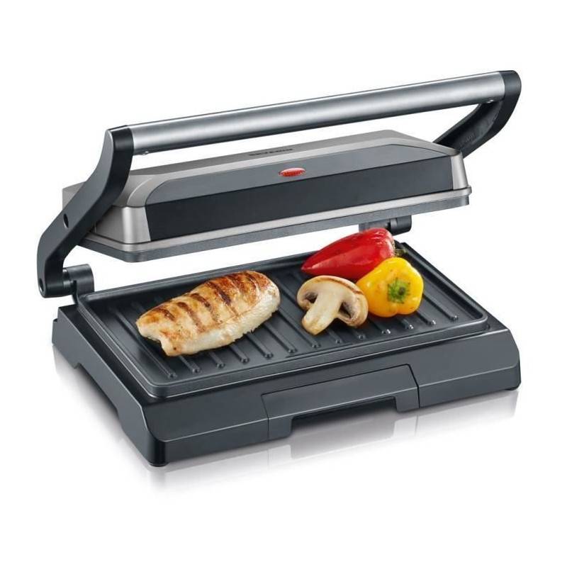 Severin - Severin Kg2394 Gril Multifonction Compact : Viande - Paninis - Legumes - Plaques Anti-adhesives 23x14 -5 Cm - Recuperateur De Gr - Image 1